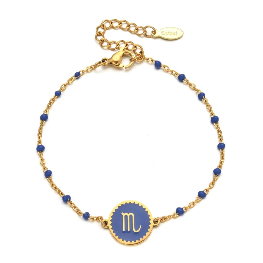 Zodiac Sign Enamel Chain Bracelet