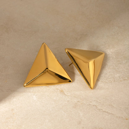 Minimalist Pyramid Stud Earrings