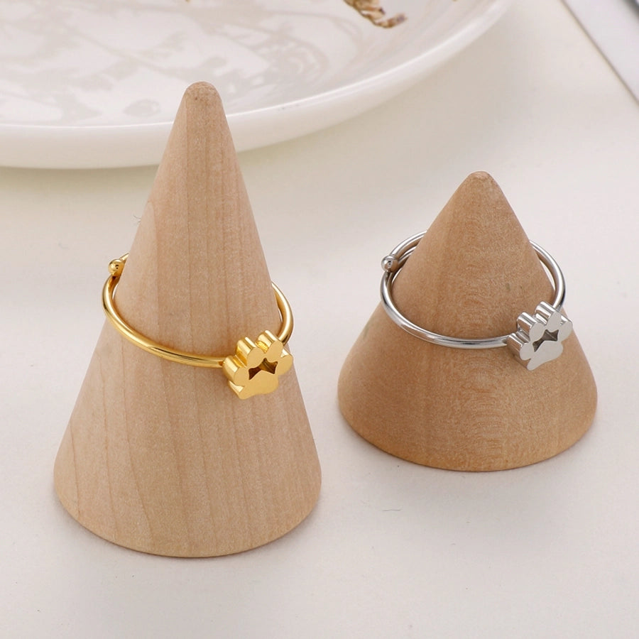 Minimalist Pet Paw Solitaire Ring