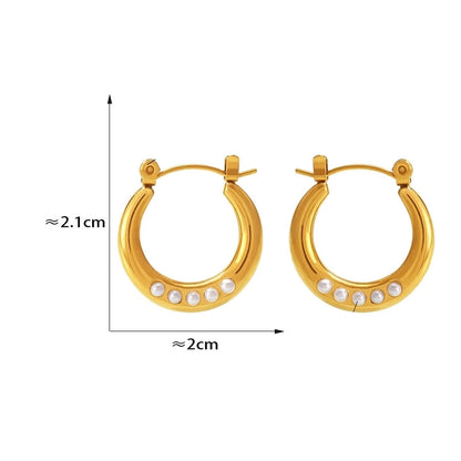 France Pearly Hoop Earrings