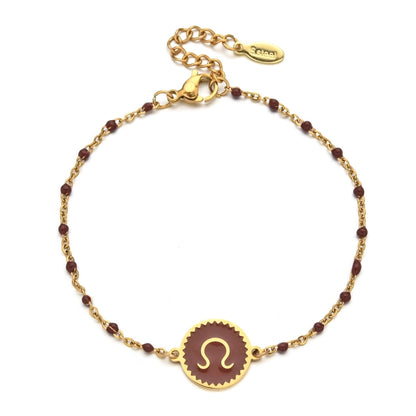 Zodiac Sign Enamel Chain Bracelet