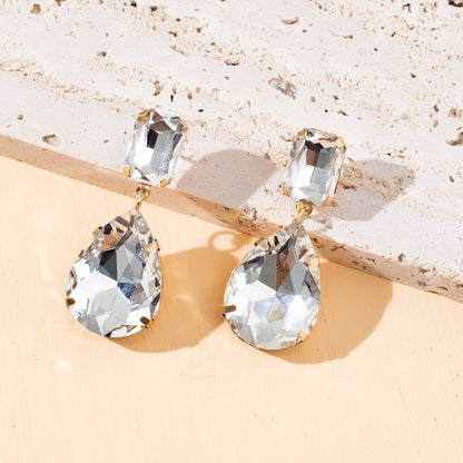 Dainty Crystal Teardrop Dangles