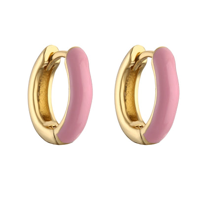 Classic Enamel Hoop Earrings