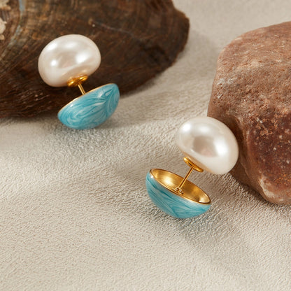 French Sea Stud Earrings