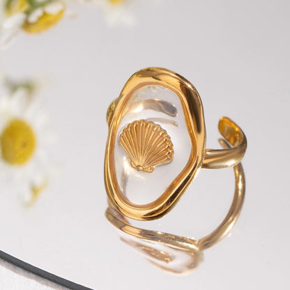 Shell Resin Open Ring