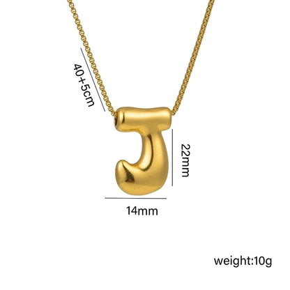 Gaudi Initial Letter Gold Pendant Necklace