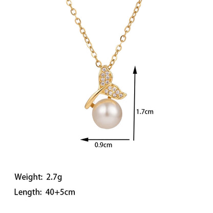 Dainty Ocean Pearl Pendant Necklace