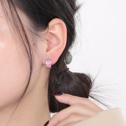 Glam Crystal Minimalist Hoop Earrings