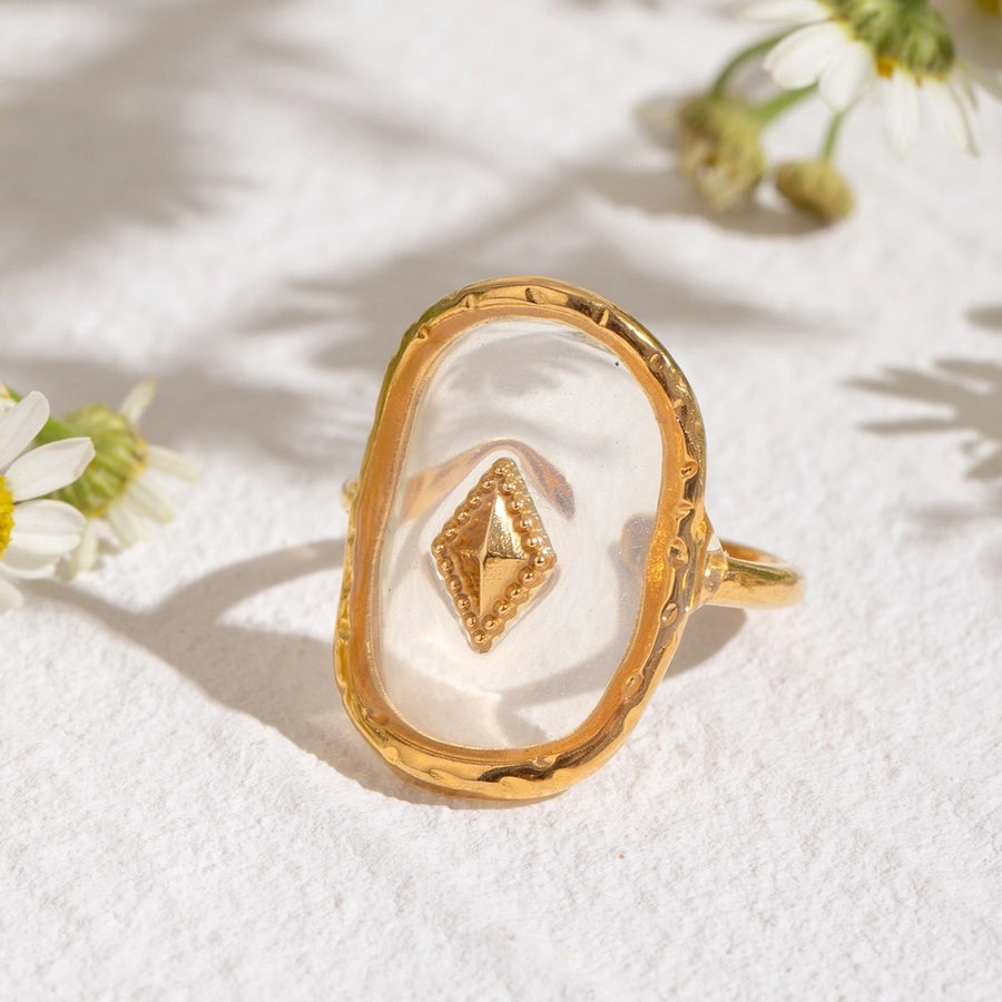 Rhombus Resin Open Ring