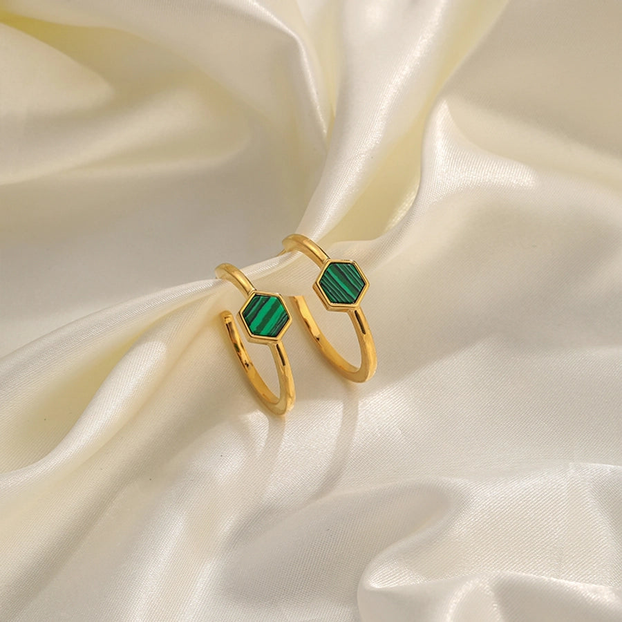 Vintage Moss Hoop Earrings