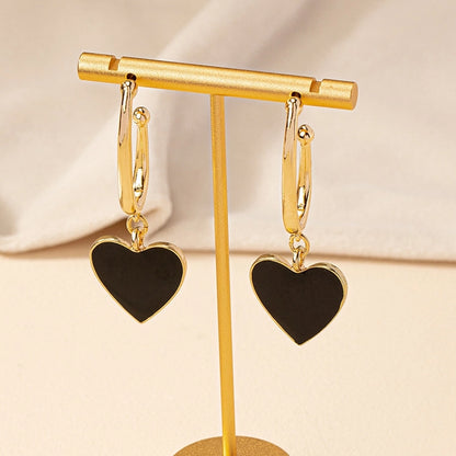 Vintage Heart Black & Gold Drops