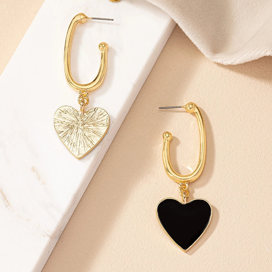 Vintage Heart Black & Gold Drops