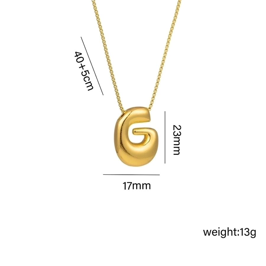 Gaudi Initial Letter Gold Pendant Necklace