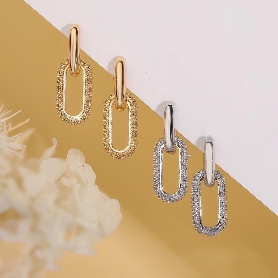 Crystal Link Drop Earrings