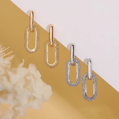 Crystal Link Drop Earrings