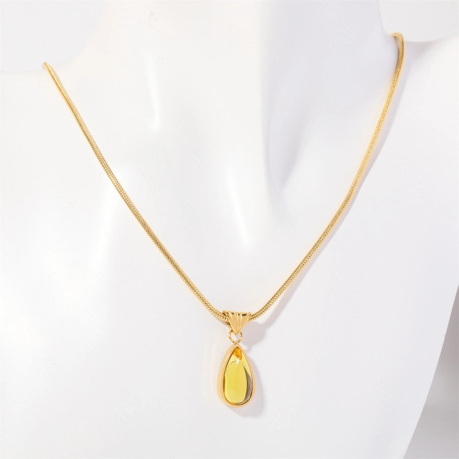 Custom Teardrop Birthstone Pendant Necklace