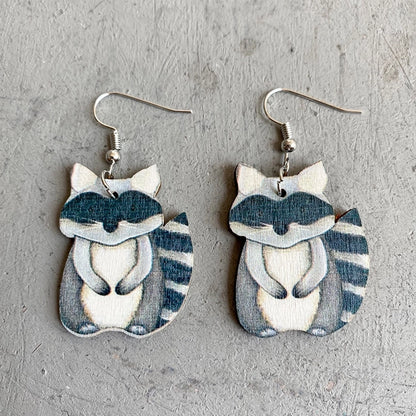 Cute Handmade Wooden Animal Earrings