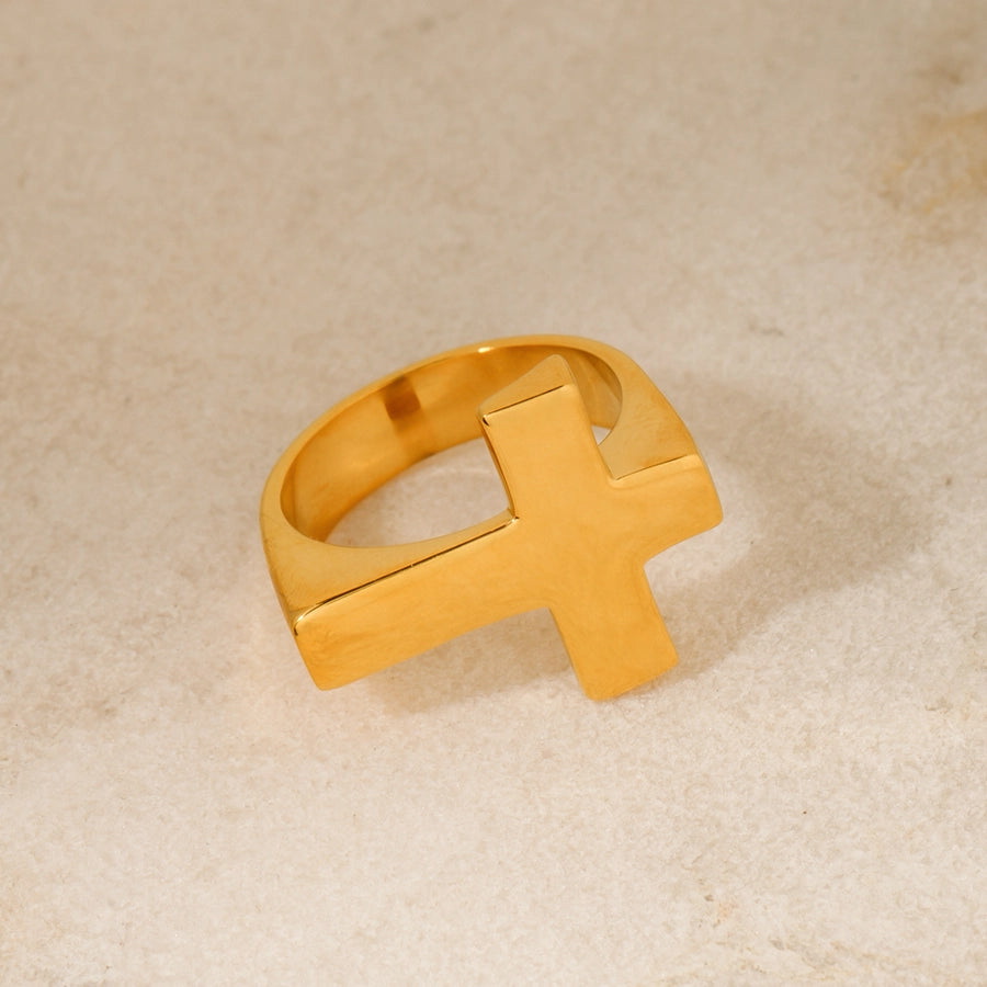 Golden Cross Statement Ring