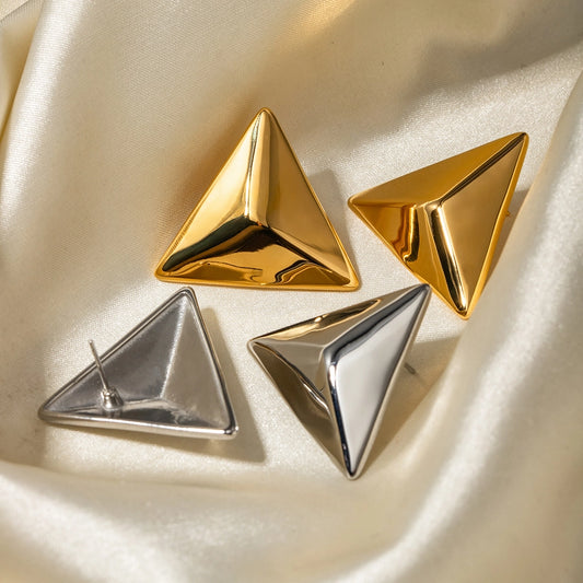 Minimalist Pyramid Stud Earrings