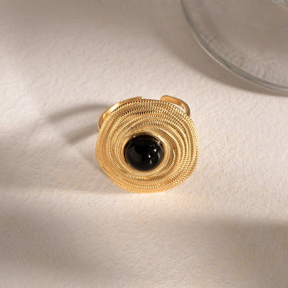 Vintage Black Agate Statement Ring