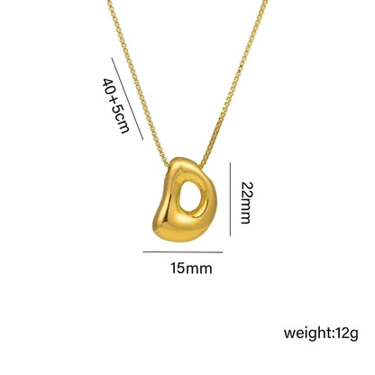 Gaudi Initial Letter Gold Pendant Necklace