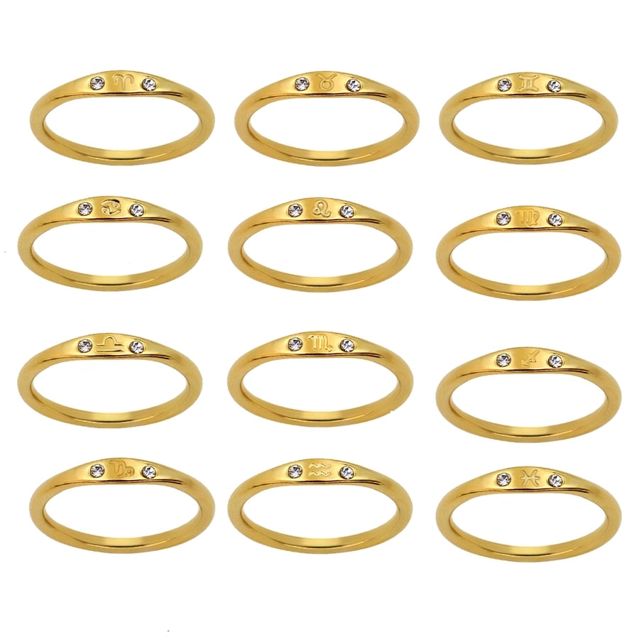 Minimalist Zodiac Sign Band Rings