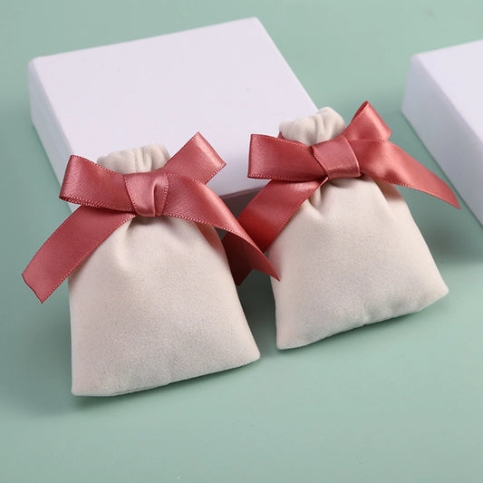 Plush Bow Jewelry Pouch