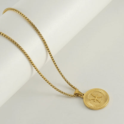 Coin Golden Zodiac Pendant Necklace