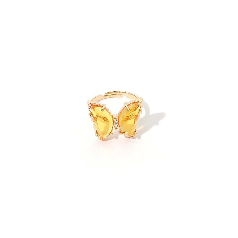 Dainty Crystal Butterfly Rings