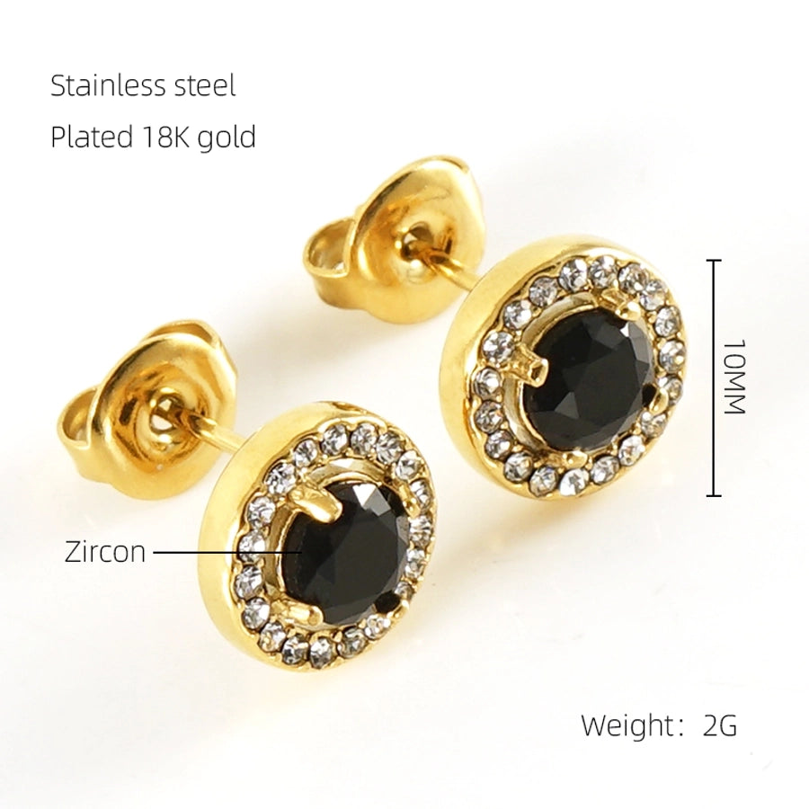 Vintage Minimalist Crystal Stud Earrings