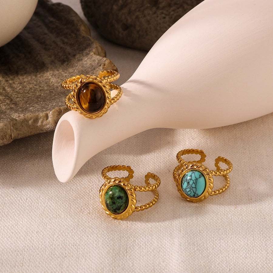 Valentina Vintage Gemstone Open Rings