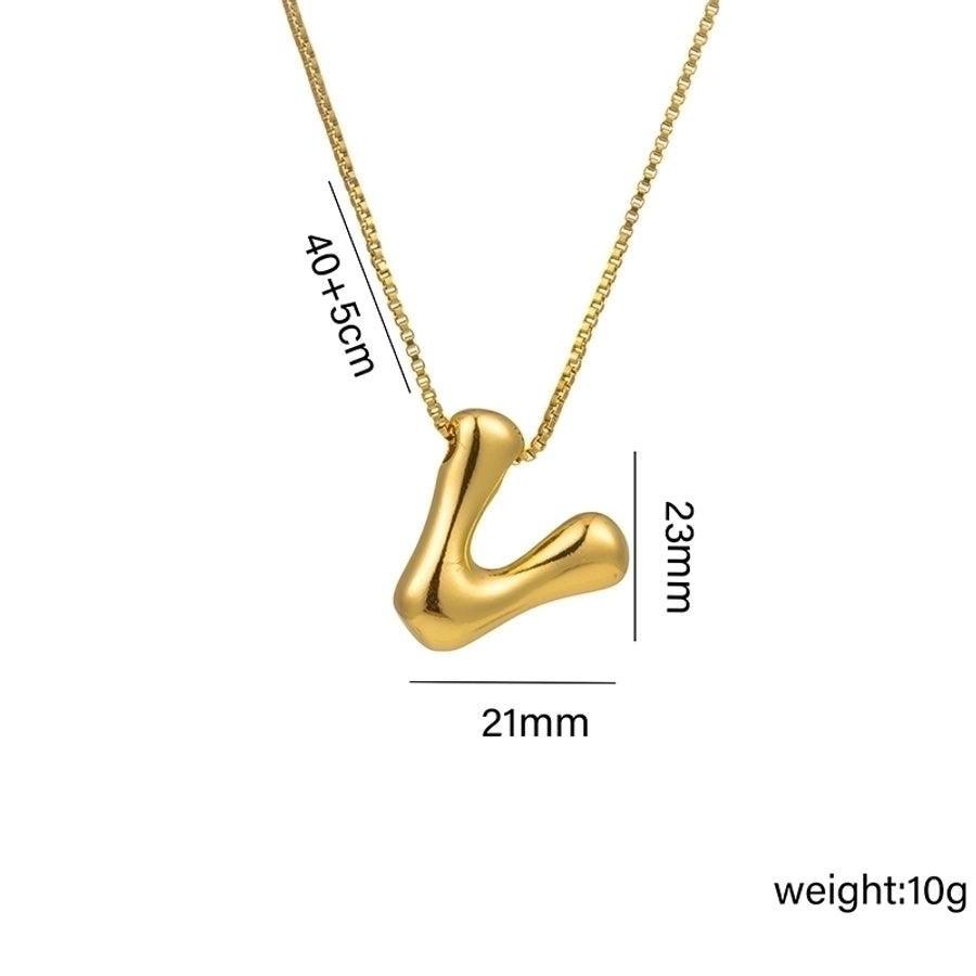 Gaudi Initial Letter Gold Pendant Necklace