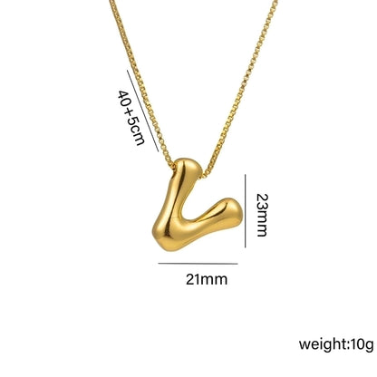 Gaudi Initial Letter Gold Pendant Necklace