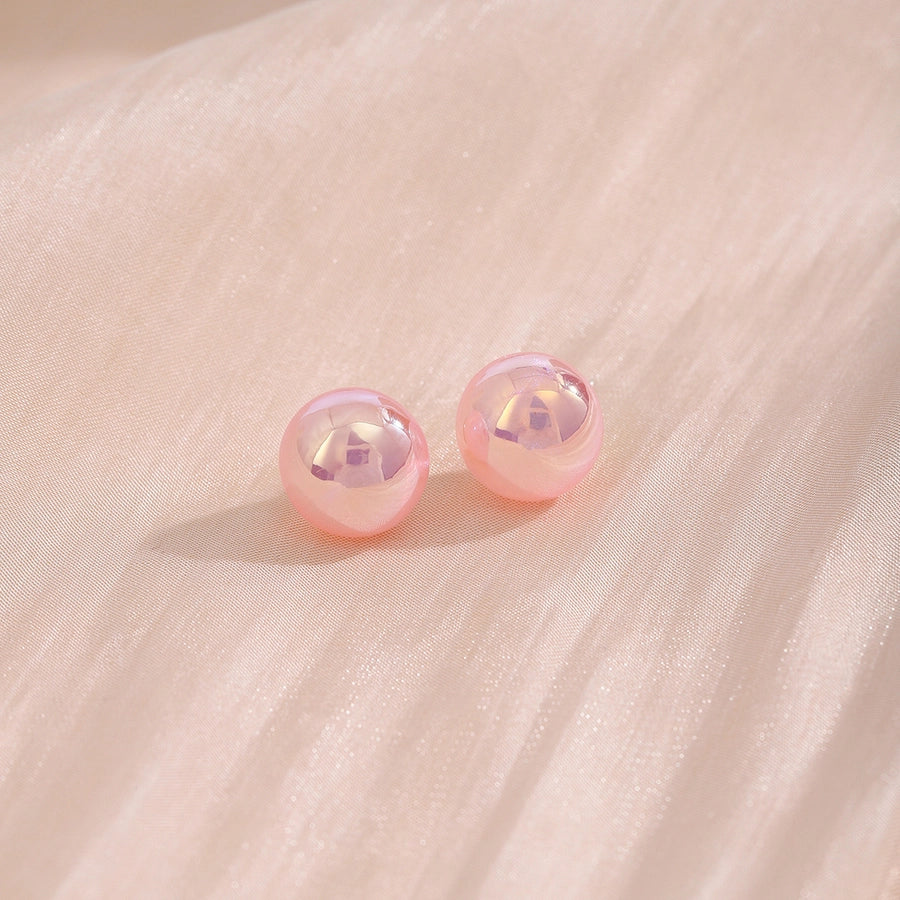 Pink Bubble Resin Stud Earrings