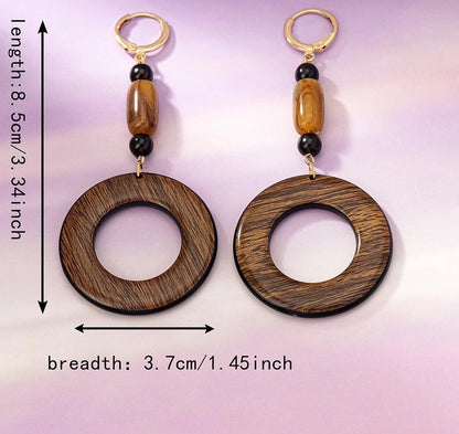 Boho Wooden Dangle Earrings