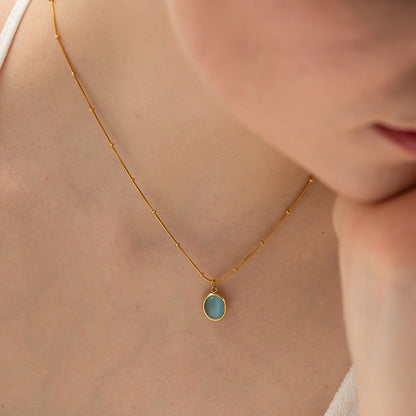 Beachy Aquamarine Pendant Necklace