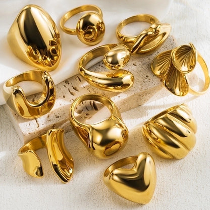 Caroline Gold Statement Rings