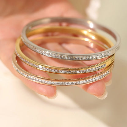 Minimalist Zircon Bangle Bracelets