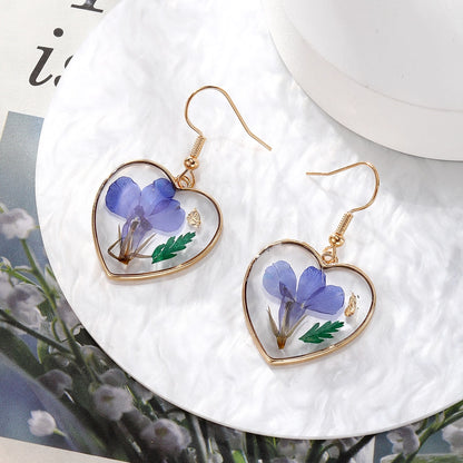 Sky Dried Flowers Resin Dangle Earrings