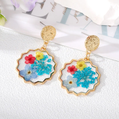 Camille Pressed Flowers Dangle Earrings