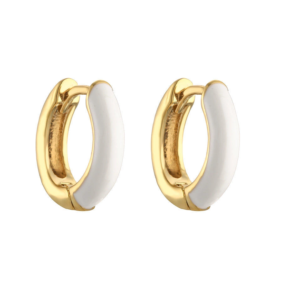 Classic Enamel Hoop Earrings