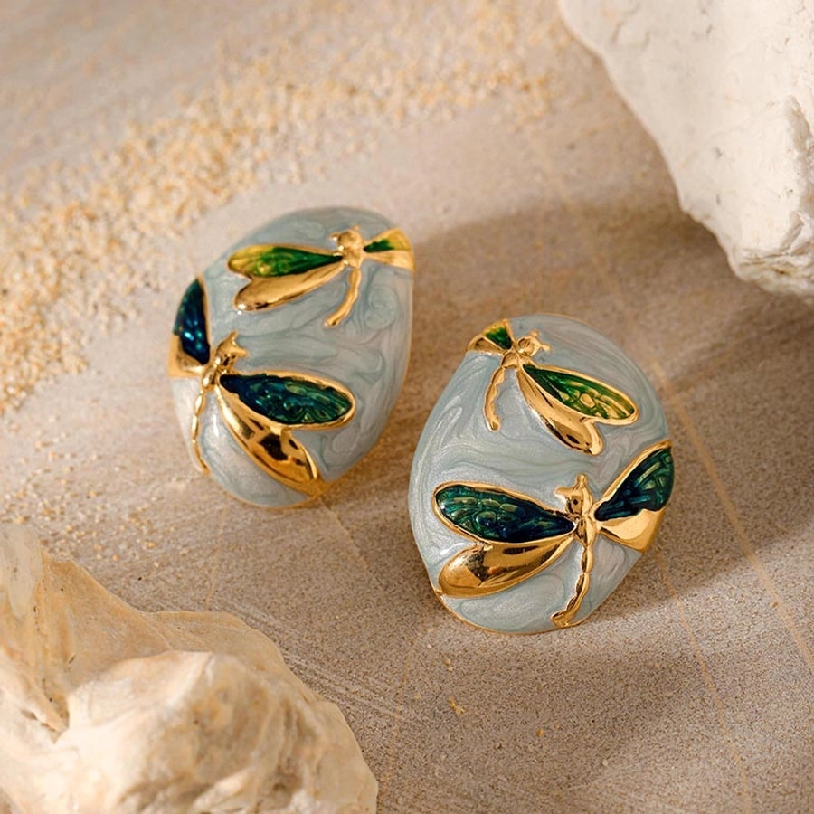 Dragonfly Art Stud Earrings