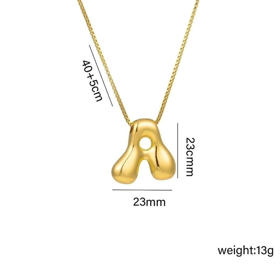 Gaudi Initial Letter Gold Pendant Necklace