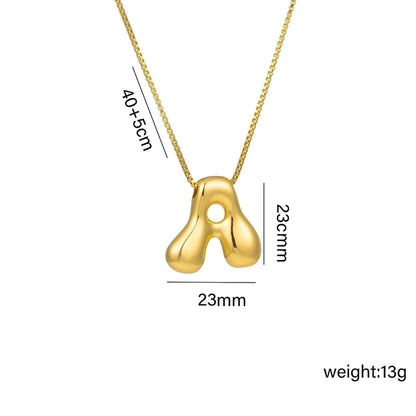 Gaudi Initial Letter Gold Pendant Necklace