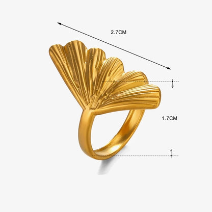 Abstract Ginkgo Open Ring