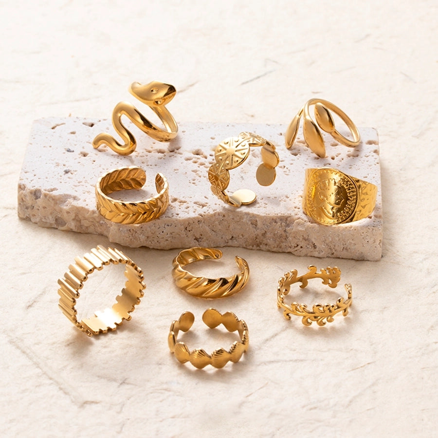 Vintage Inspired Gold Open Rings