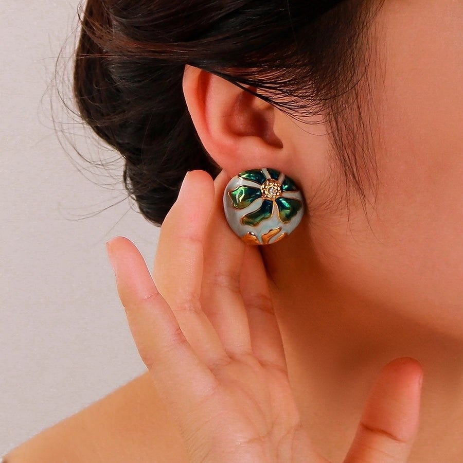 Florence Flower Art Stud Earrings