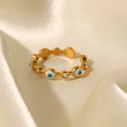 Minimalist Evil Eye Open Ring