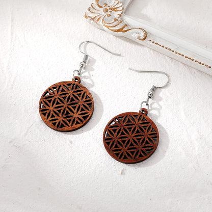 Boho Ethnic Wooden Dangle Earrings