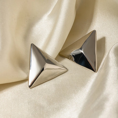 Minimalist Pyramid Stud Earrings